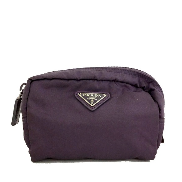 PRADA Logo Plate Nylon Cosmetic Pouch Bag /5M0082 - Picture 1 of 8